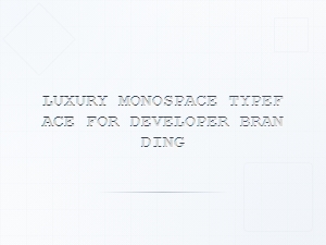 Luxury Monospace Typeface for Developer Branding